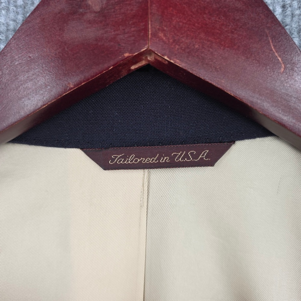 Joseph & Feiss Navy Blue Wool Blazer Gold Crest Buttons USA Made Culwell & Son - Picture 7 of 11
